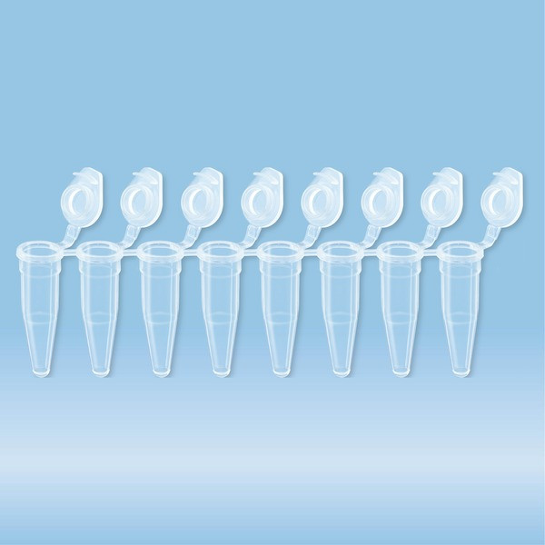 PCR strip of 8, 200 µl, PCR Performance Tested, transparent, PP, flat cap