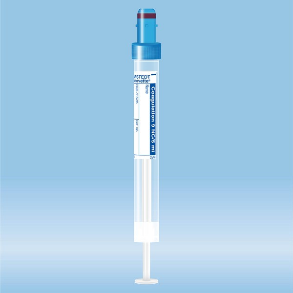 S-Monovette® Citrate 3.2%, 5 ml, cap blue, (LxØ): 92 x 11 mm, with paper label