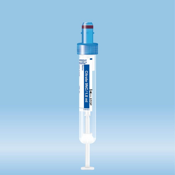 S-Monovette® Citrate 9NC 0.106 mol/l 3.2%, 1.8 ml, cap blue, (LxØ): 75 x 13 mm, with paper label