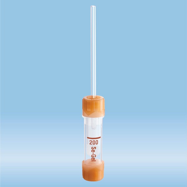 Microvette® 200 Serum Gel CAT, 200 µl, cap brown, flat base