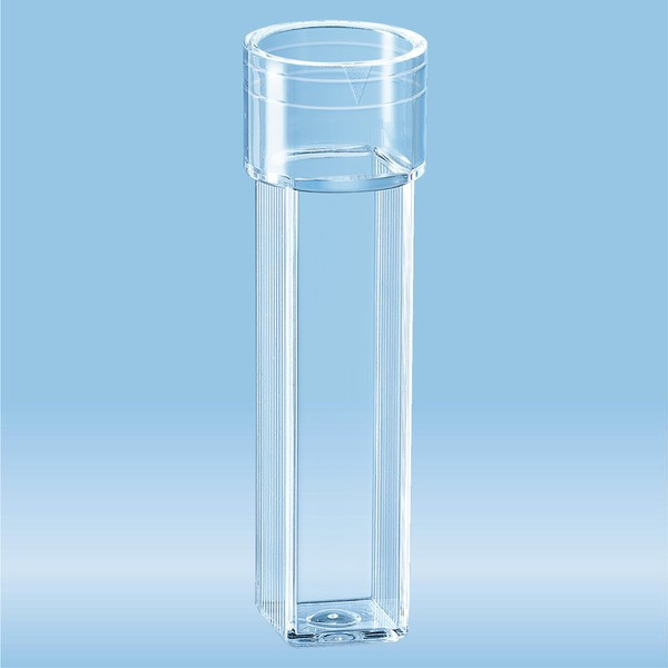 Cuvette, 4.2 ml, (HxW): 55 x 12 mm, PS, transparent, optical sides: 2