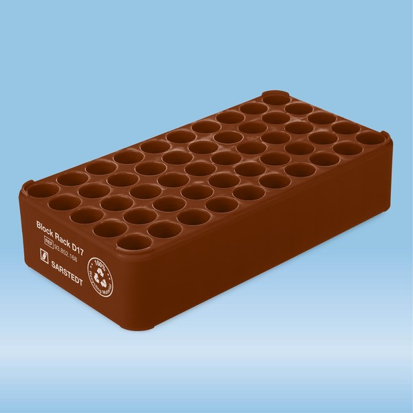Block Rack D17, Ø opening: 17 mm, 5 x 10, brown