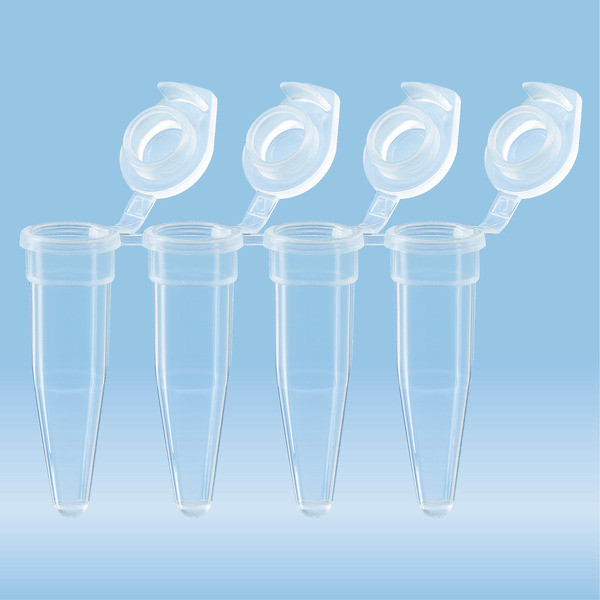 PCR strip of 4, 200 µl, PCR Performance Tested, transparent, PP, flat cap