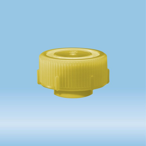 Screw cap, yellow, suitable for protective container 126 x 30 mm