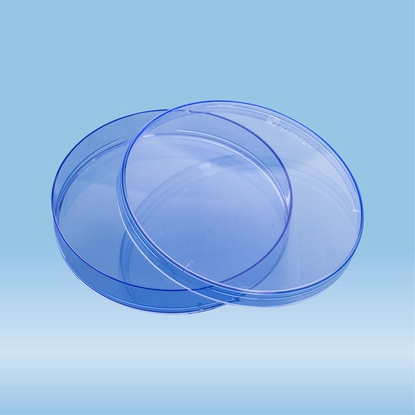 Petri dish, 92 x 16 mm, blue, with ventilation cams