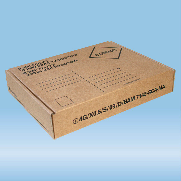 Post transport packaging, 220 x 170 x 40 mm, for diagnostic specimens