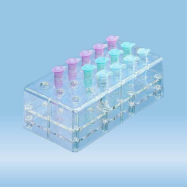 Rack, PC, format: 6 x 3, suitable for reaction tubes 1.5 ml