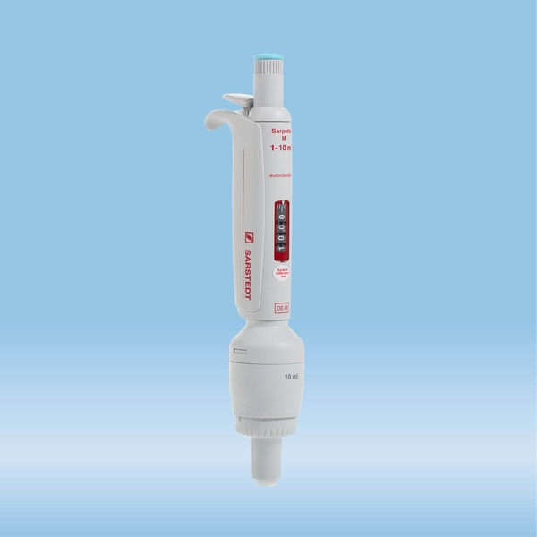 Sarpette® M, single-channel, variable, 1 ml - 10 ml, light blue, 1 piece(s)/case