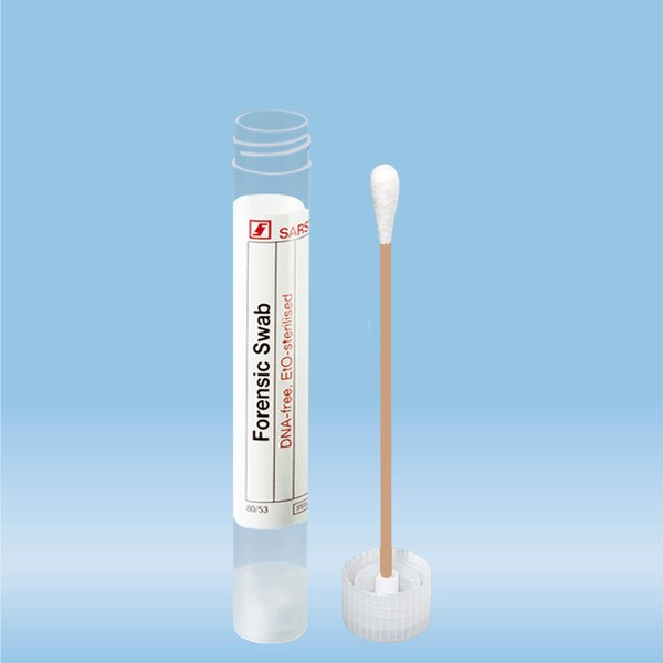 Forensic swab, round, in the tube with ventilation membrane, ISO 18385, 95 mm, cotton