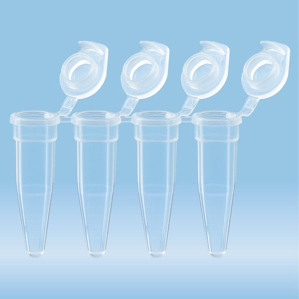 PCR strip of 4, 200 µl, PCR Performance Tested, transparent, PP, flat cap