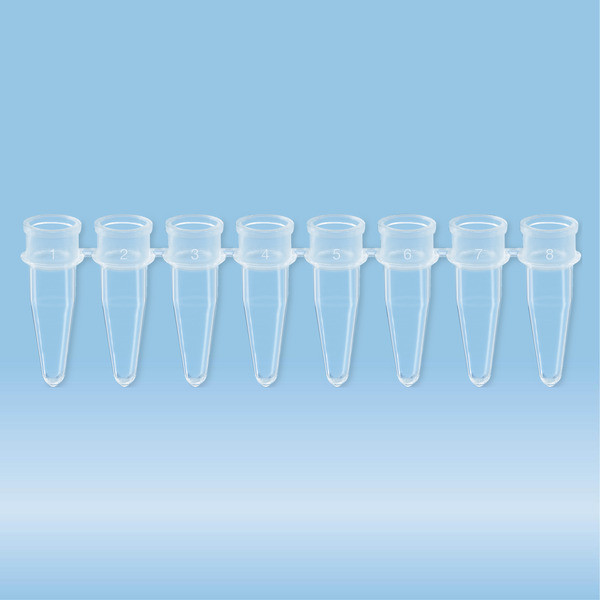 PCR strip of 8, 200 µl, PCR Performance Tested, transparent, PP