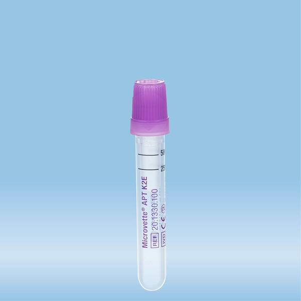 Microvette® APT 500 EDTA K2E, 500 µl, cap violet, cap, round base