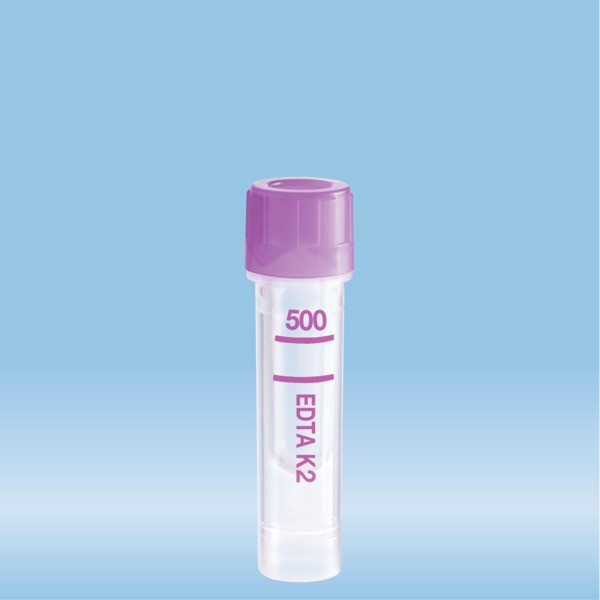 Microvette® 500 EDTA K2E, 500 µl, cap violet, flat base