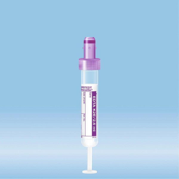 S-Monovette® EDTA K2E, 2.6 ml, cap violet, (LxØ): 65 x 13 mm, with paper label