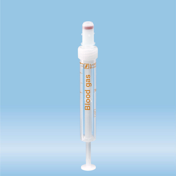Blood Gas Monovette®, calcium-balanced lithium heparin, 2 ml, cap white/orange, connection: Luer (m)