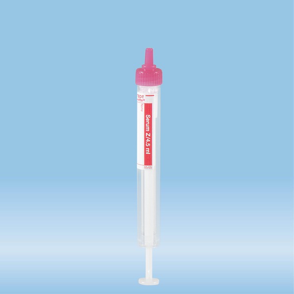 Luer Monovette® Serum, 4.5 ml, Cap red, (LxØ) 92 x 11 mm, with paper