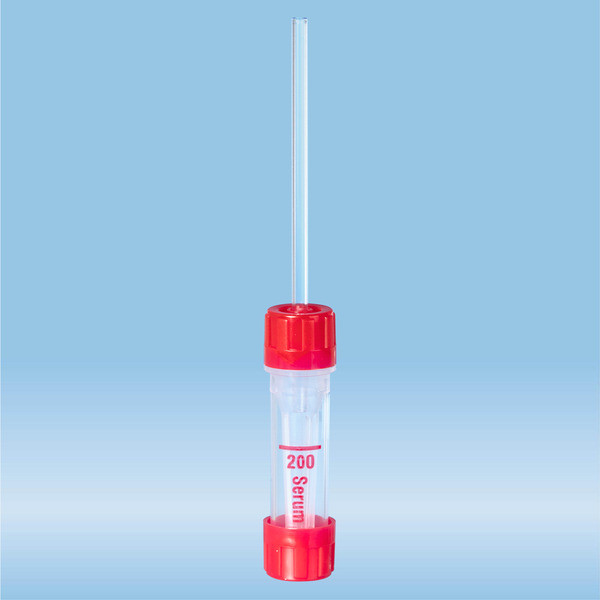 Microvette® 200 Serum CAT, 200 µl, cap red, flat base