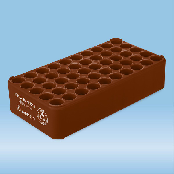 Block Rack D17, Ø opening: 17 mm, 5 x 10, brown
