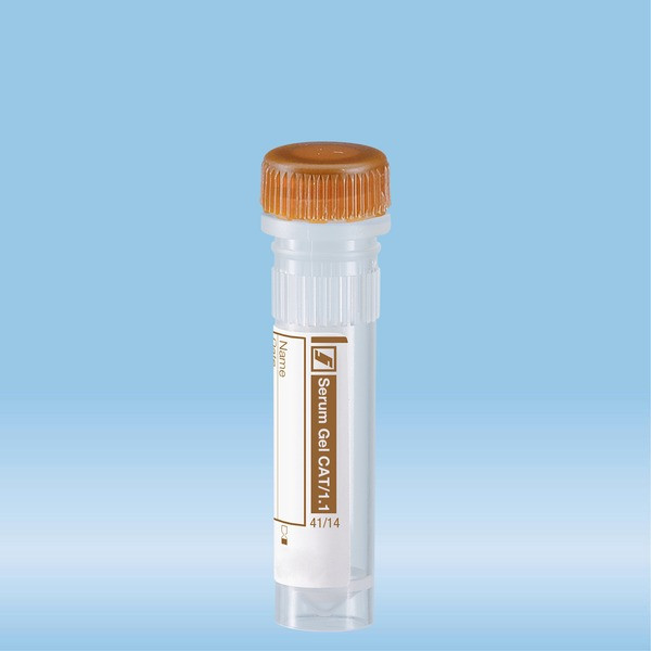Micro sample tube Serum Gel CAT, 1.1 ml, screw cap, EU/ISO