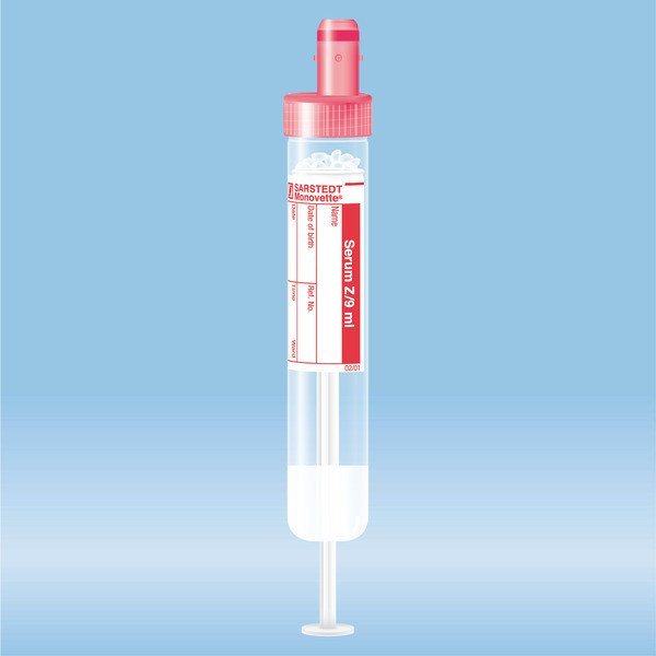 S-Monovette® Serum CAT, 9 ml, cap red, (LxØ): 92 x 16 mm, with paper label