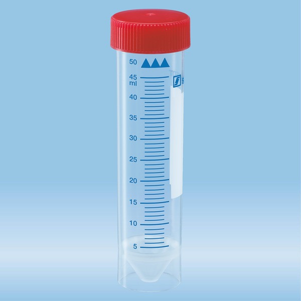 Screw cap tube, 50 ml, (LxØ): 115 x 28 mm, PP, with print