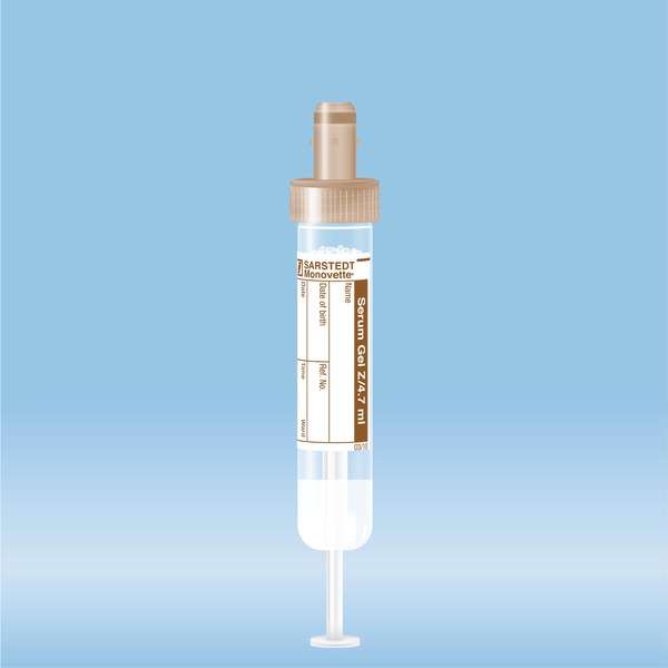 S-Monovette® Serum Gel, 4.7 ml, cap brown, (LxØ): 75 x 15 mm, with ...