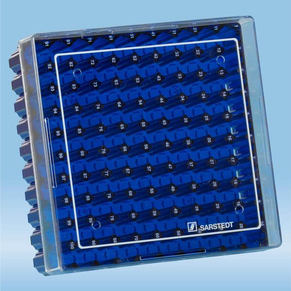 Cryobox, 132 x 132 x 53 mm, format: 10 x 10, for 100 collection tubes