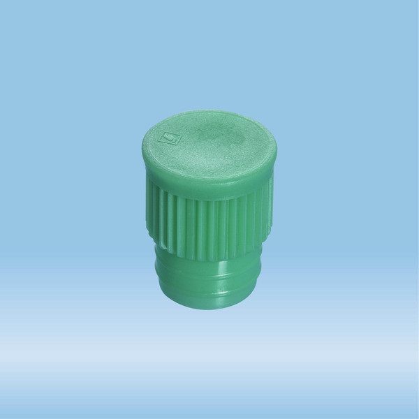 Push cap, green, suitable for tubes Ø 15.7 mm