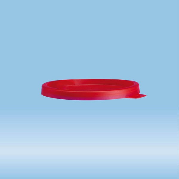 Snap-on lid, without spout, PE, red, 1,000 piece(s)/bag