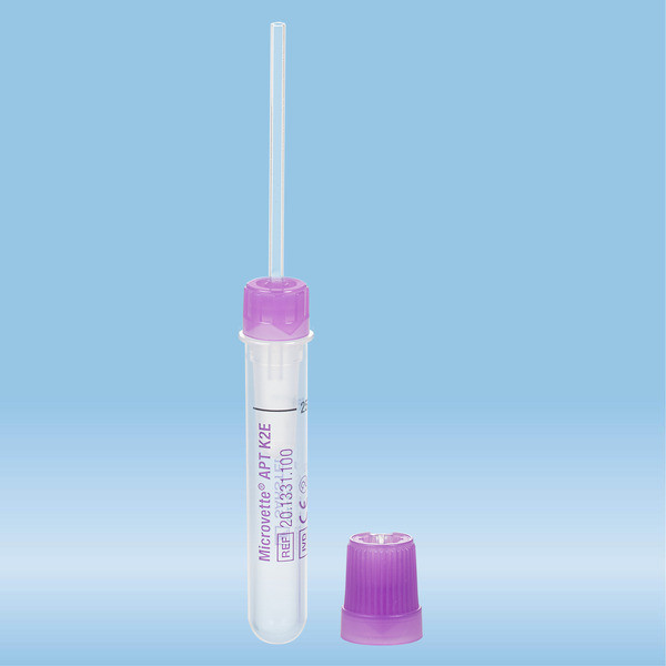 Microvette® APT 250 EDTA K2E, 250 µl, cap violet, cap, round base