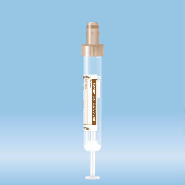 S-Monovette® Serum Gel CAT, 2.7 ml, cap brown, (LxØ): 75 x 13 mm, with paper label