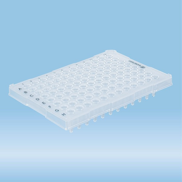 PCR plate half skirt, 96 well, transparent, High Profile, 200 µl, Biosphere® plus, PP