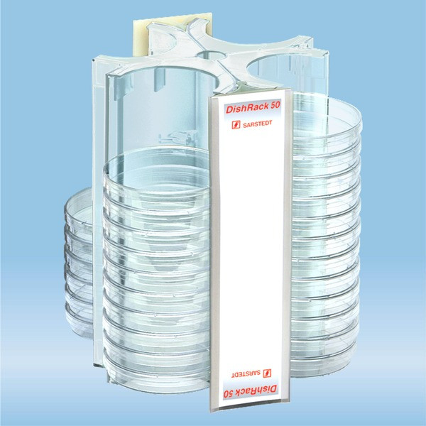 DishRack, height: 240 mm, transparent, for 52 petri dishes with 92 mm Ø