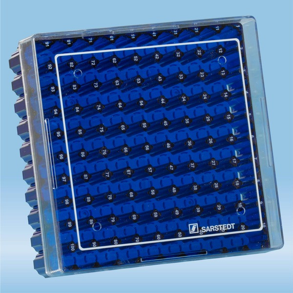 Cryobox, 132 x 132 x 53 mm, format: 10 x 10, for 100 collection tubes