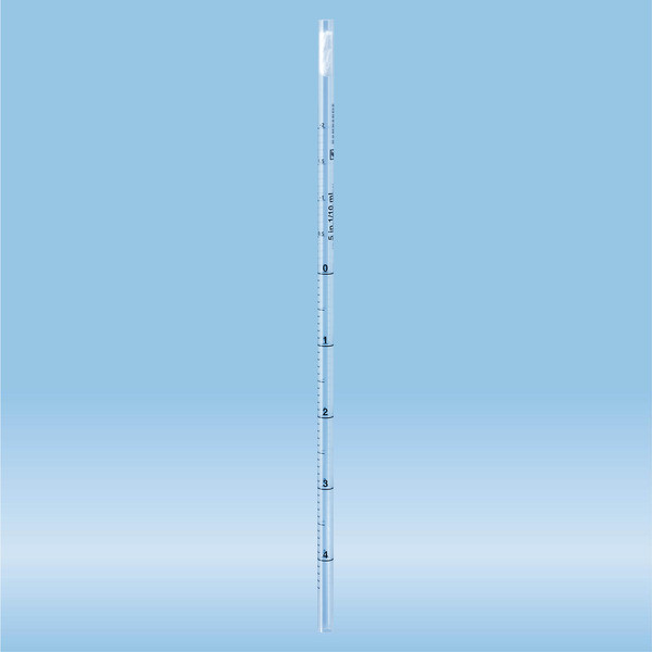 Serological pipette, without tip, plugged, 5 ml, sterile, 10 piece(s)/bag