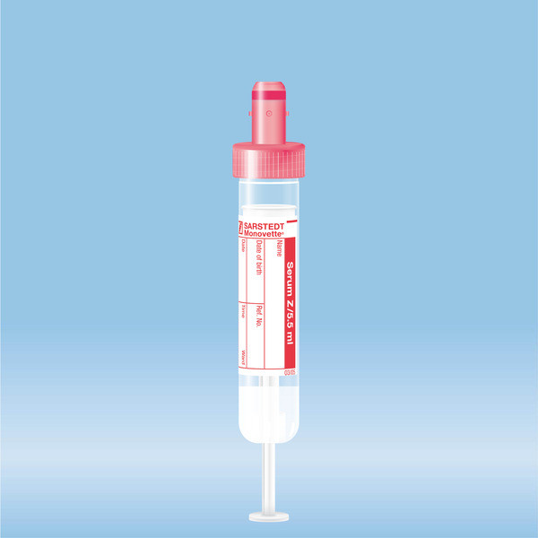 S-Monovette® Serum CAT, 5.5 ml, cap red, (LxØ): 75 x 15 mm, with paper label