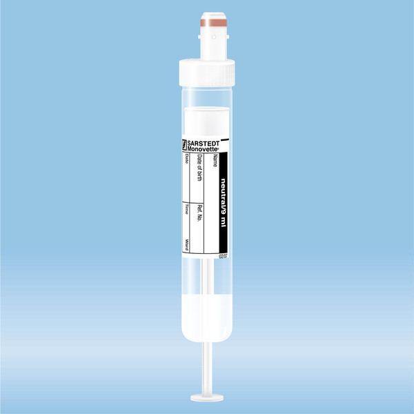 S-Monovette® neutral Z, 9 ml, cap white, (LxØ): 92 x 16 mm, with paper label