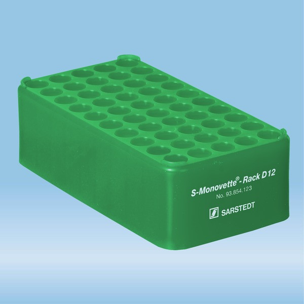 S-Monovette® rack D12, Ø opening: 12 mm, 5 x 10, green