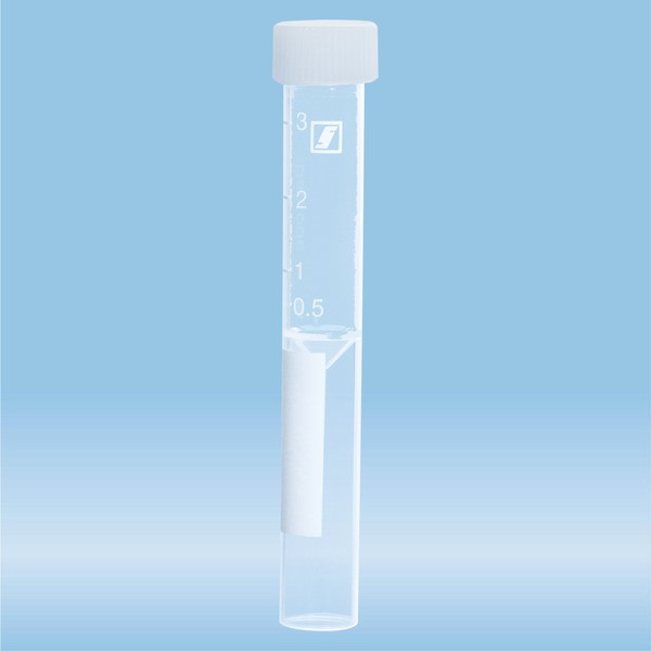 Screw cap tube, 3.5 ml, (LxØ): 92 x 13 mm, conical false bottom, flat tube bottom, PP, cap assembled