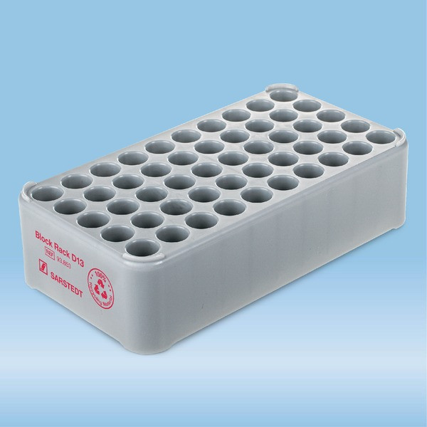 Block Rack D13, Ø opening: 13 mm, 5 x 10, grey