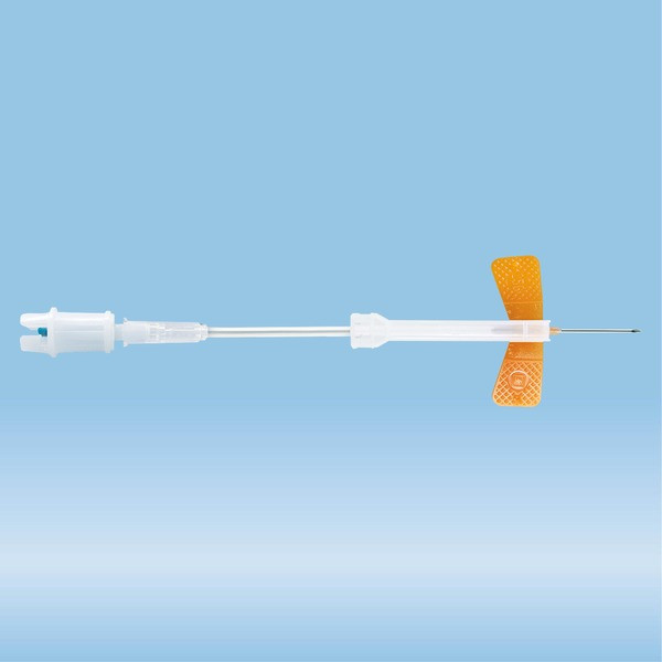 Safety-Multifly® needle, 25G x 3/4'', orange, Tube length: 80 mm, 1 piece(s)/blister