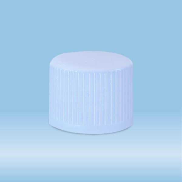 Archiving screw cap, HD-PE, light blue, for tubes Ø 13 mm