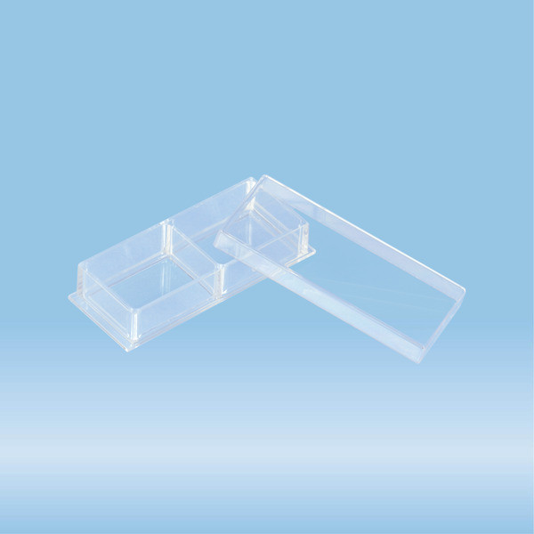 x-well cell culture chamber, 2 wells, on coverglass