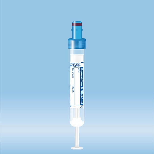 S-Monovette® Citrate 3.2%, 4.3 ml, cap blue, (LxØ): 75 x 13 mm, with paper label