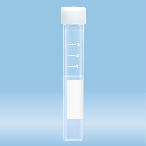 Screw cap tube, 5 ml, (LxØ): 92 x 15.3 mm, conical false bottom, flat tube bottom, PP, cap assembled