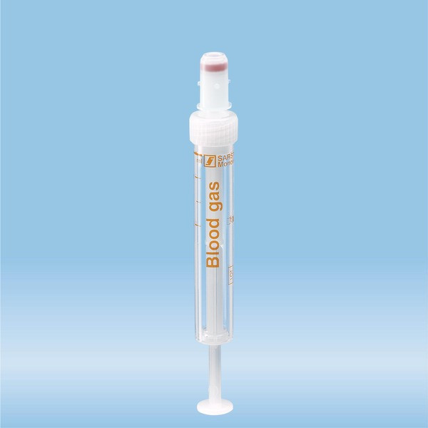 Blood Gas Monovette®, calcium-balanced lithium heparin, 2 ml, cap white/orange, connection: Luer (m)