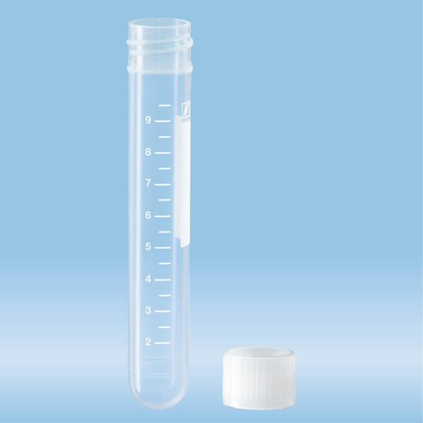 Screw cap tube, 10 ml, (LxØ): 92 x 15.3 mm, PP, with print