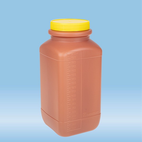 Urine container, 2 l, brown, with light protection, graduated Bottles