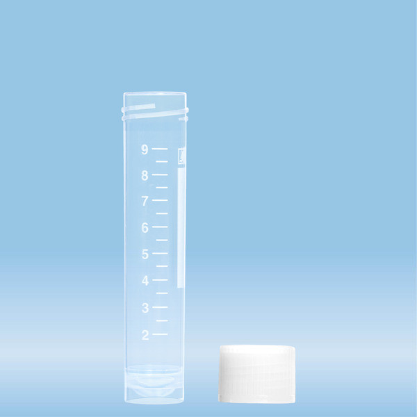 Screw cap tube, 10 ml, (LxØ): 79 x 16 mm, PP, with print