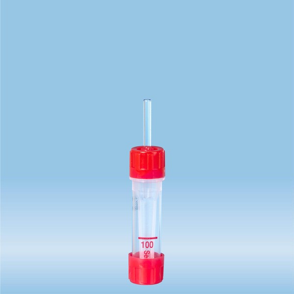 Microvette® 100 Serum, 100 µl, cap red, flat base